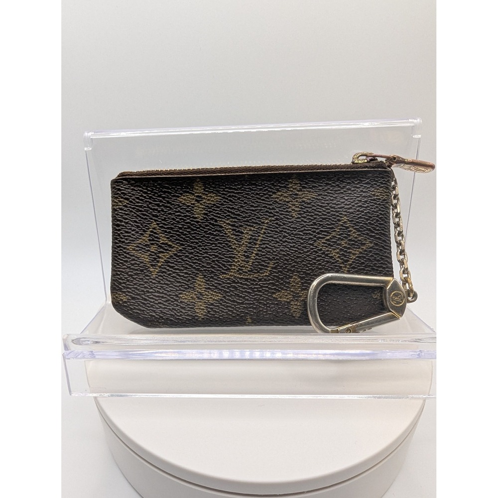 Louis Vuitton Monogram Canvas Key Cles Pouch Coin‎ Purse Wallet with COA